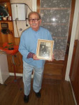 Mr. Ortega in his barber shop in Tres Arroyos